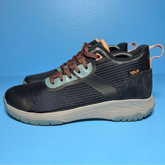 Teva Womens Gateway Mid Blue Aqua Orange Hiking Boot 7 - Picture 3 of 9